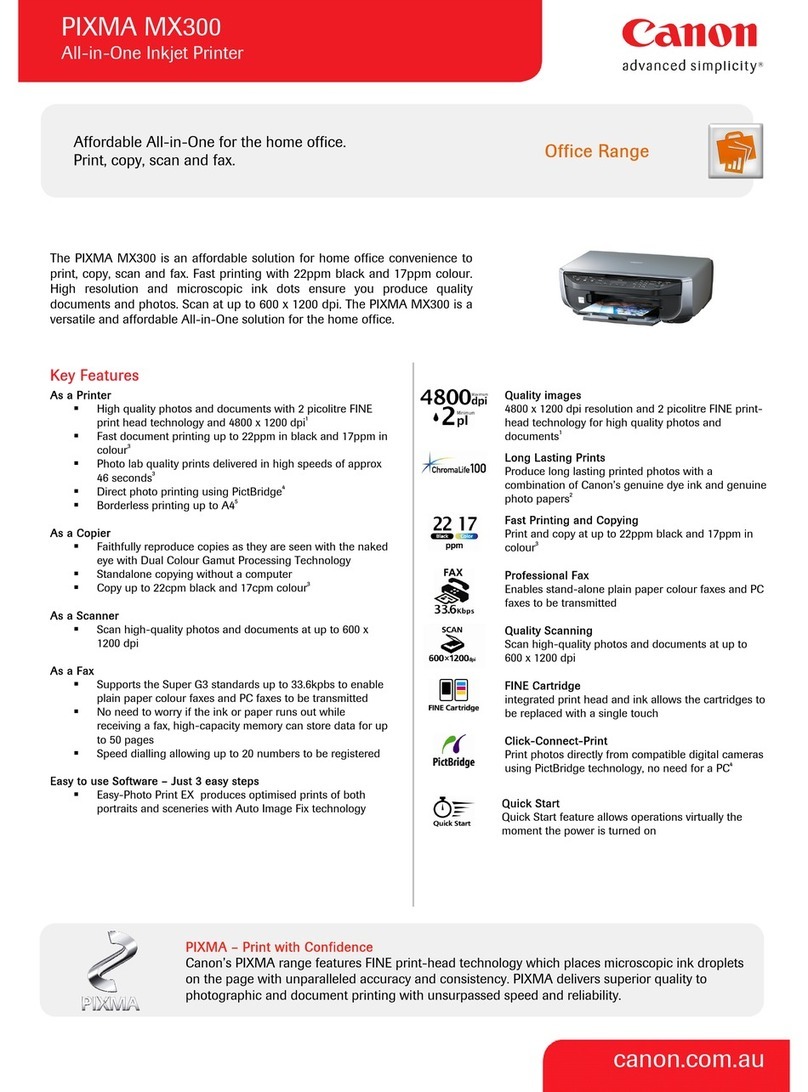 Canon PIXMA MX300 Brochure & specs