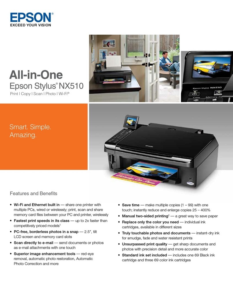 Epson C11CA48201 - Stylus NX510 Wireless Color Inkjet All-in-One... User manual