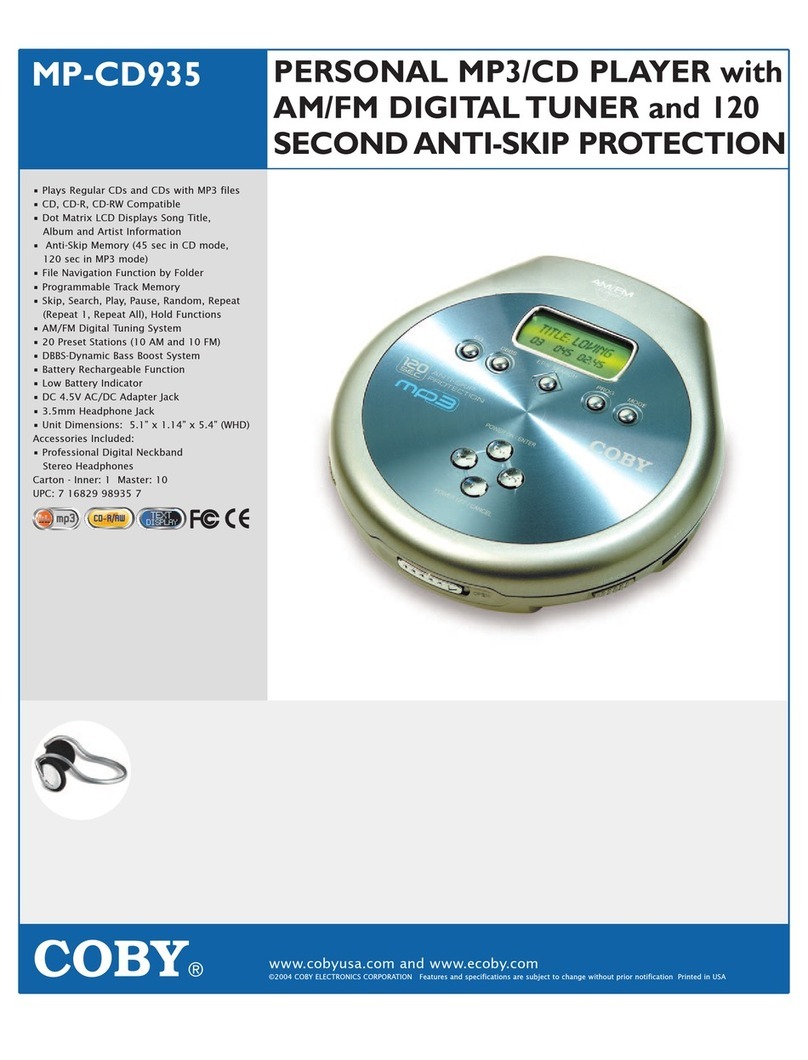 Coby MP-CD935 User manual