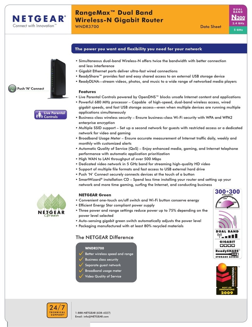 NETGEAR WNDR3700v1 - N600 Wireless Dual Band Gigabit... User manual