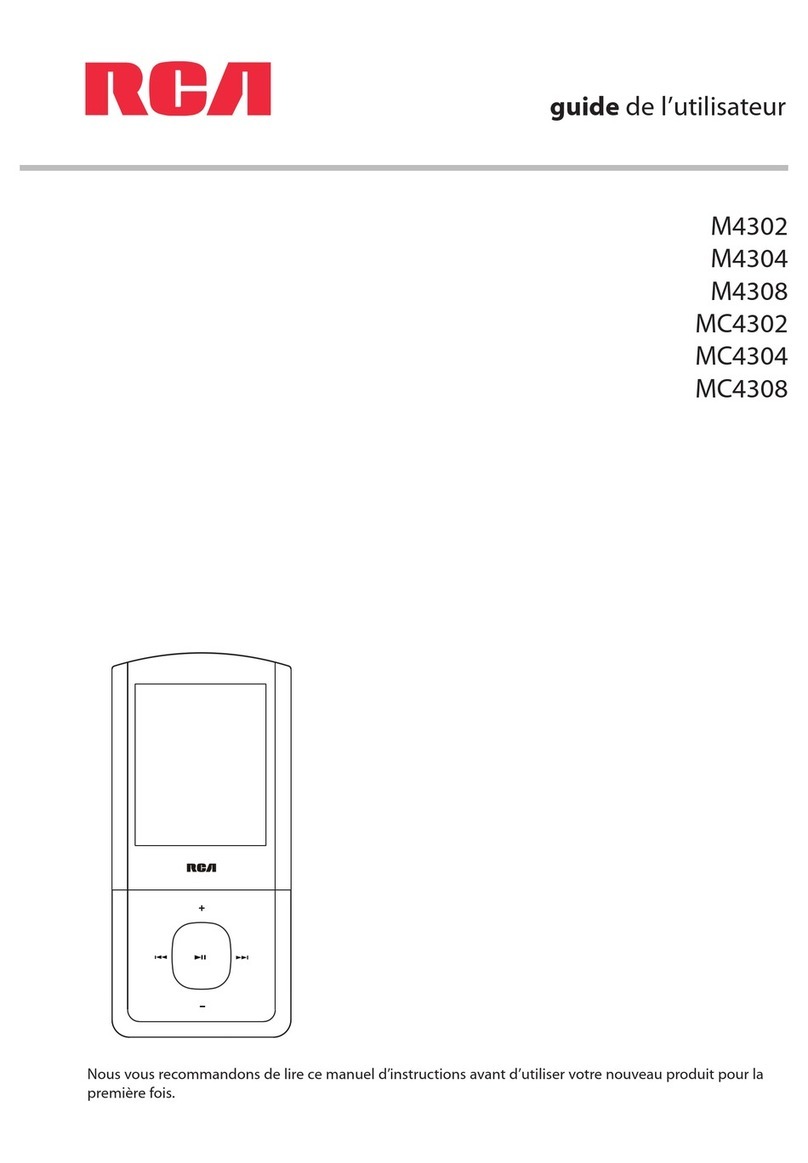RCA M4304 - 4 GB Digital Player Quick start guide