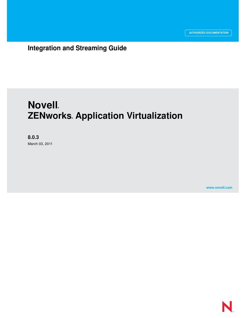 Novell ZENWORKS APPLICATION VIRTUALIZATION - V8.0.3 INTEGRATION AND STREAMING... manual