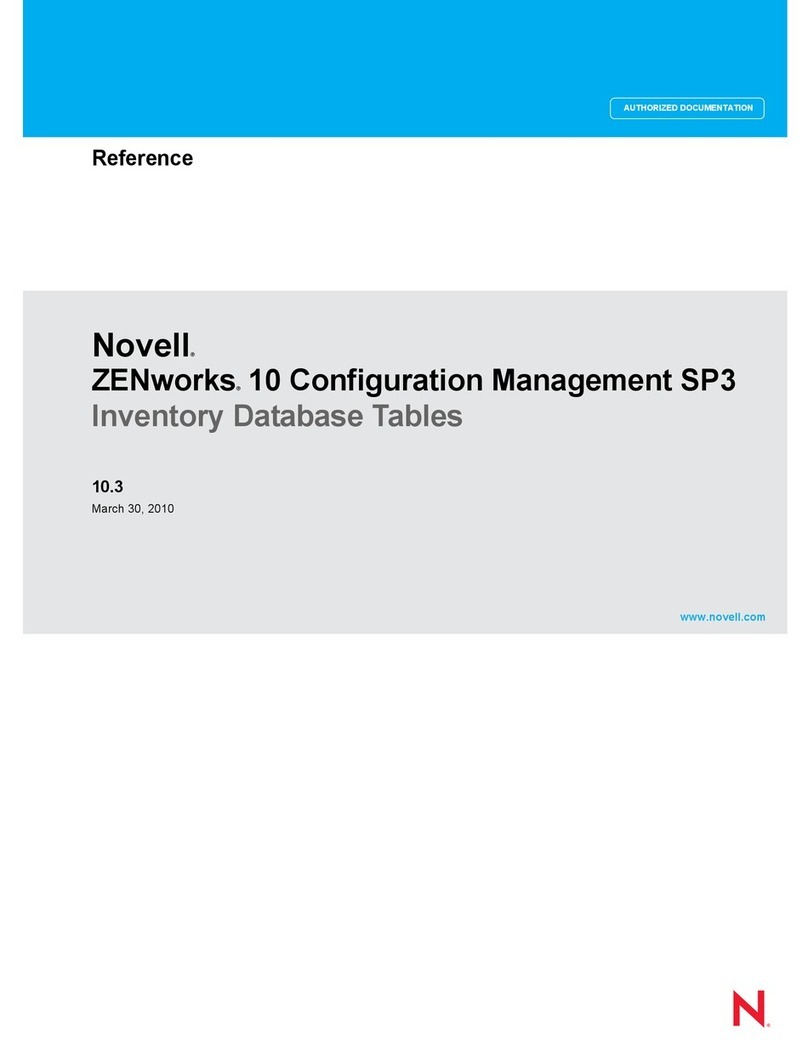 Novell ZENWORKS 10 CONFIGURATION MANAGEMENT SP3 - NETWORK DISCOVERY DATABASE... User manual