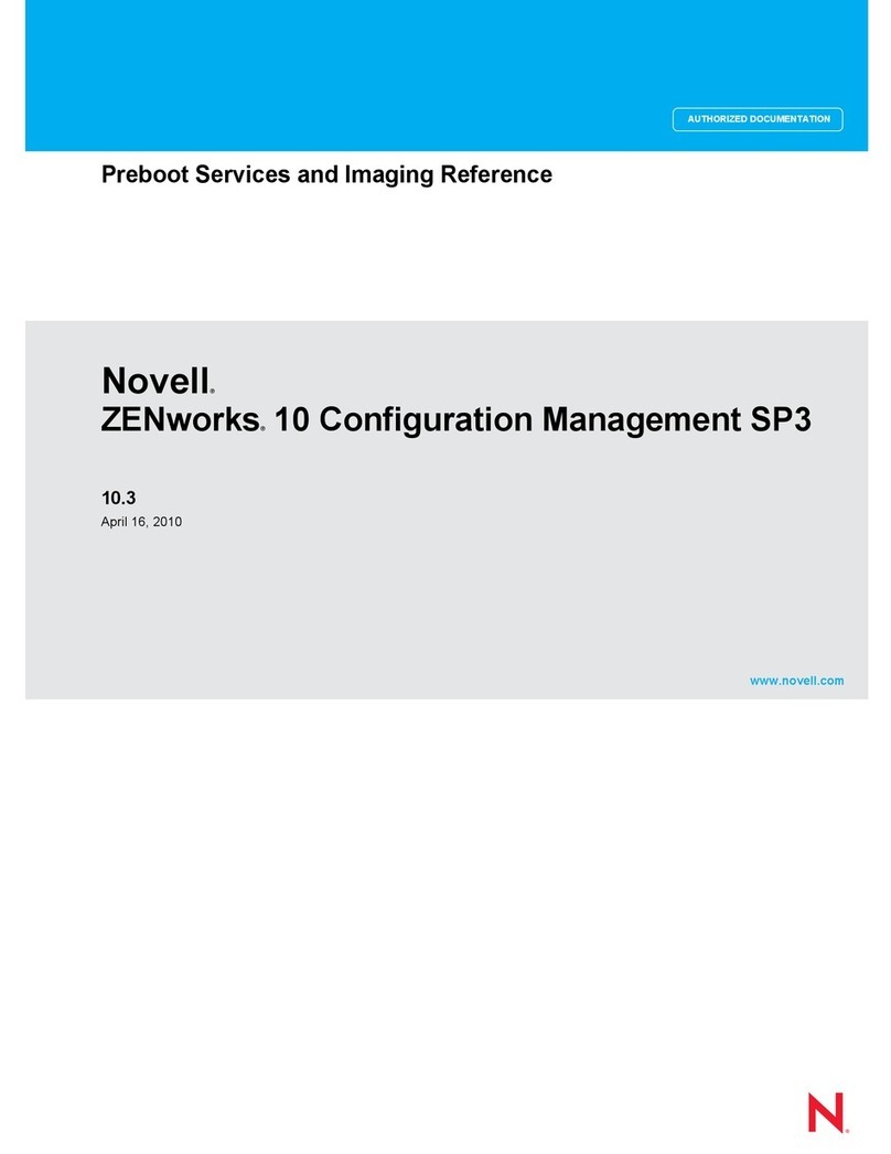 Novell ZENWORKS 10 CONFIGURATION MANAGEMENT SP3 - PREBOOT SERVICES AND IMAGING REFERENCE 10.3... user guide Novell ZENWORKS 10 CONFIGURATION MANAGEMENT SP3 - PREBOOT SERVICES AND IMAGING REFERENCE 10.3... user guide