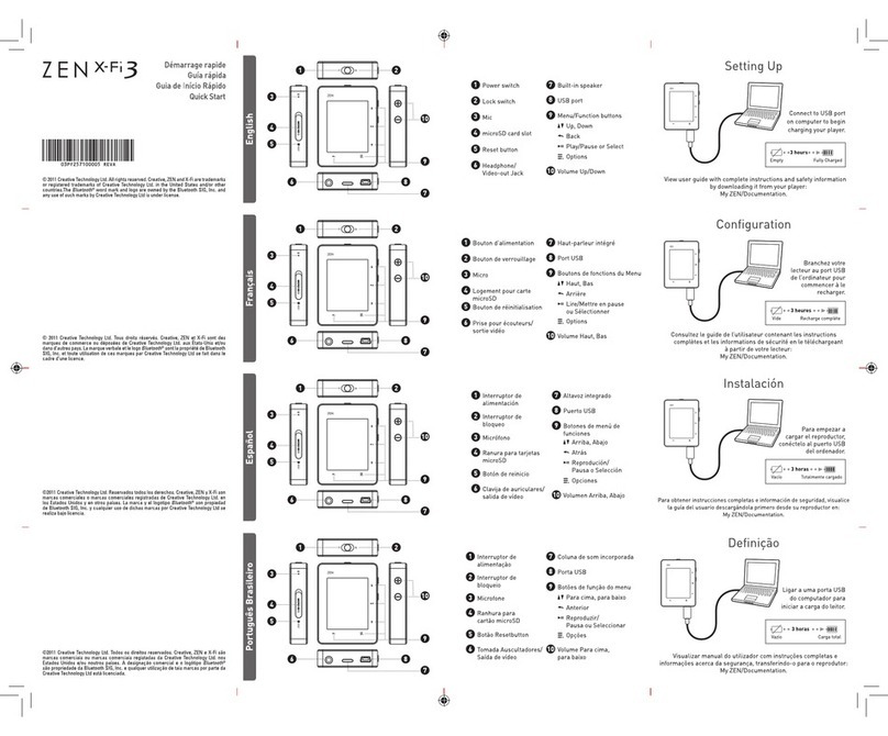 Creative ZEN X-FI3 - User manual Creative ZEN X-FI3 - User manual