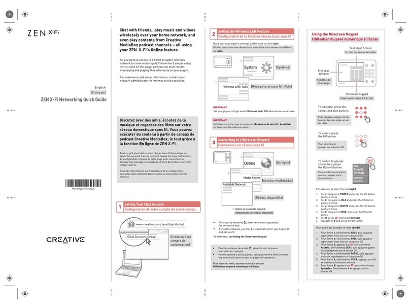 Creative ZEN X-Fi with Wireless LAN user guide