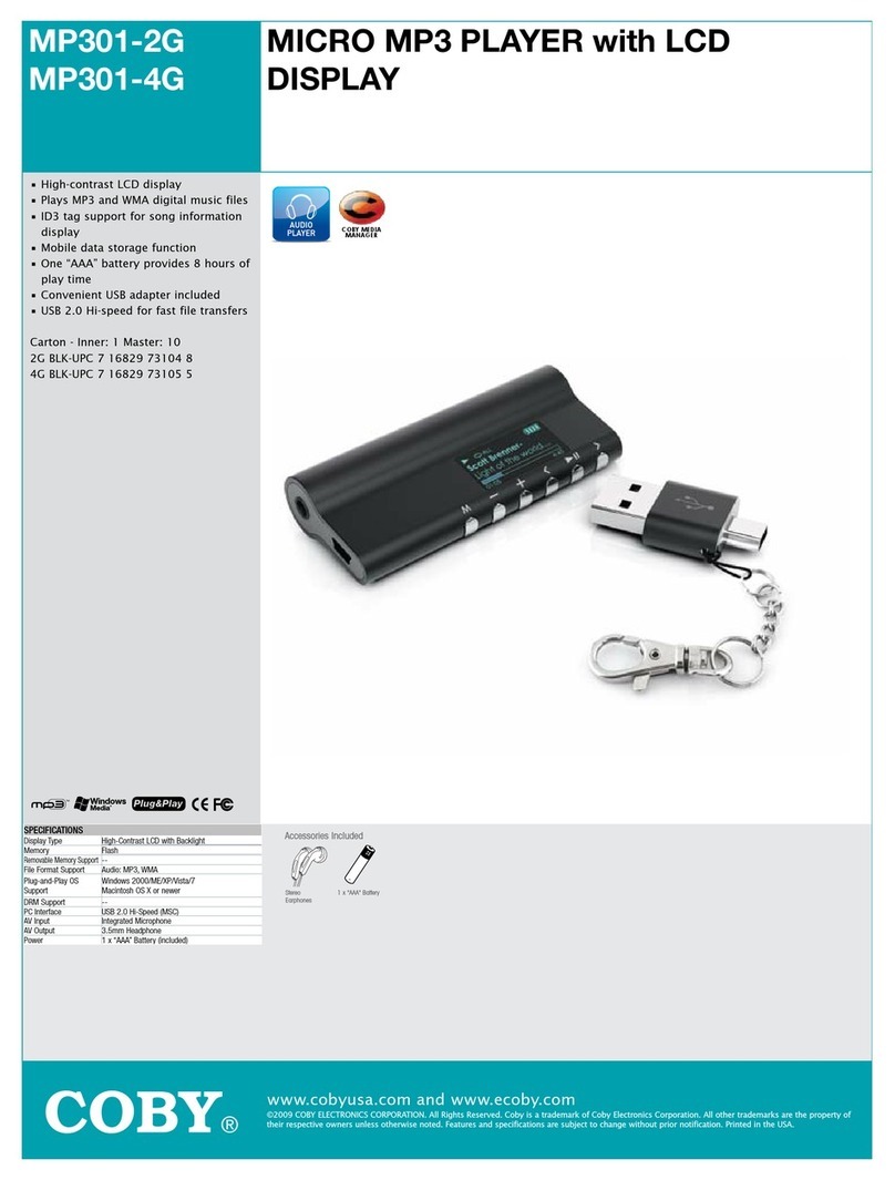 Coby MP301 User manual