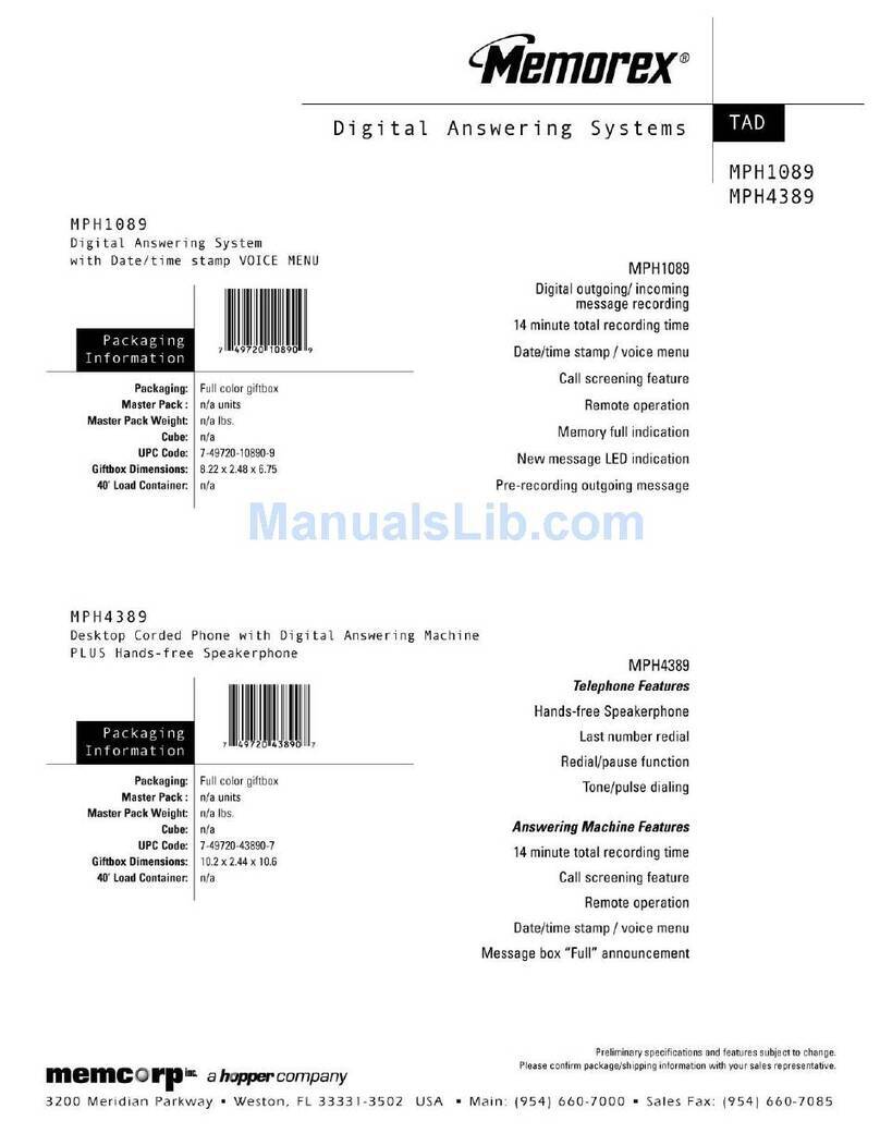 Memorex MPH-1089 User manual