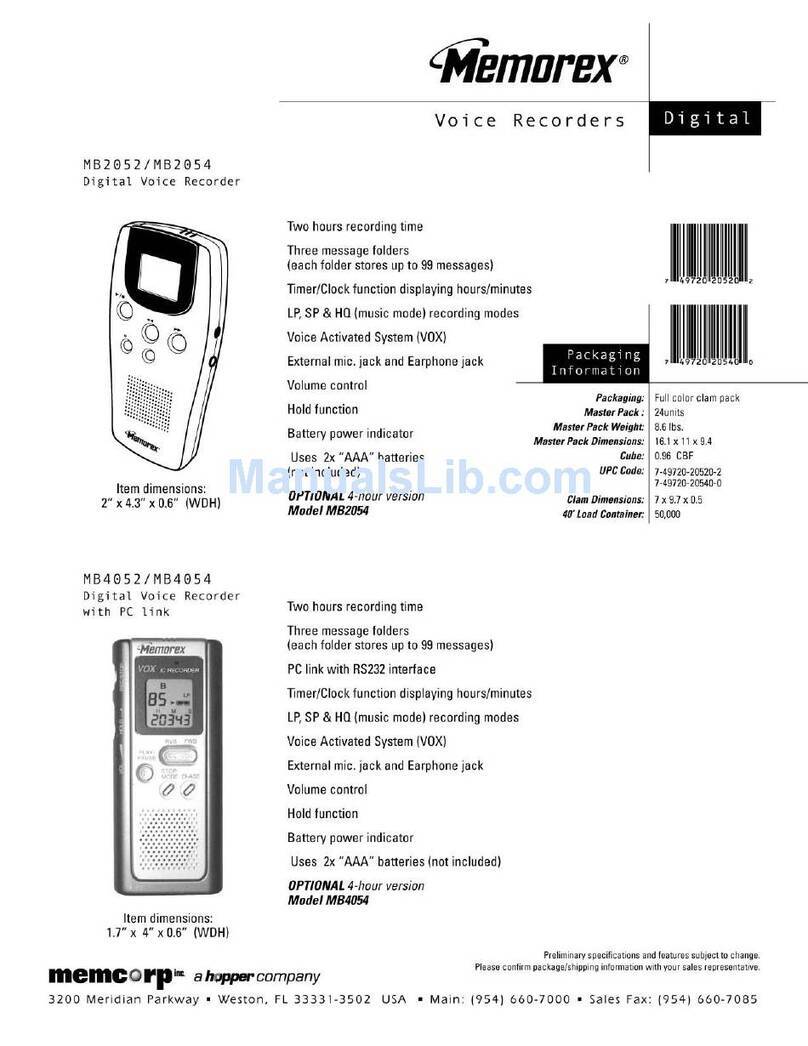 Memorex MB-2052-2054 User manual