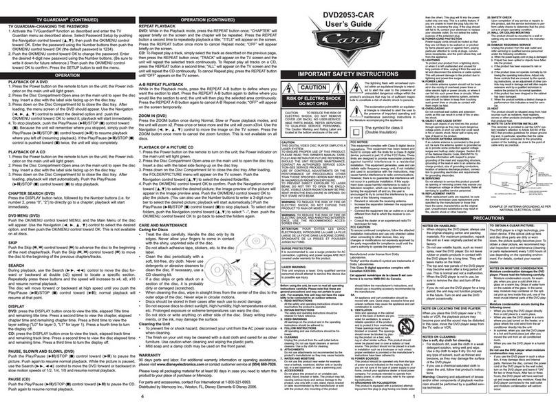 Memorex DVD2053-CAROM User manual