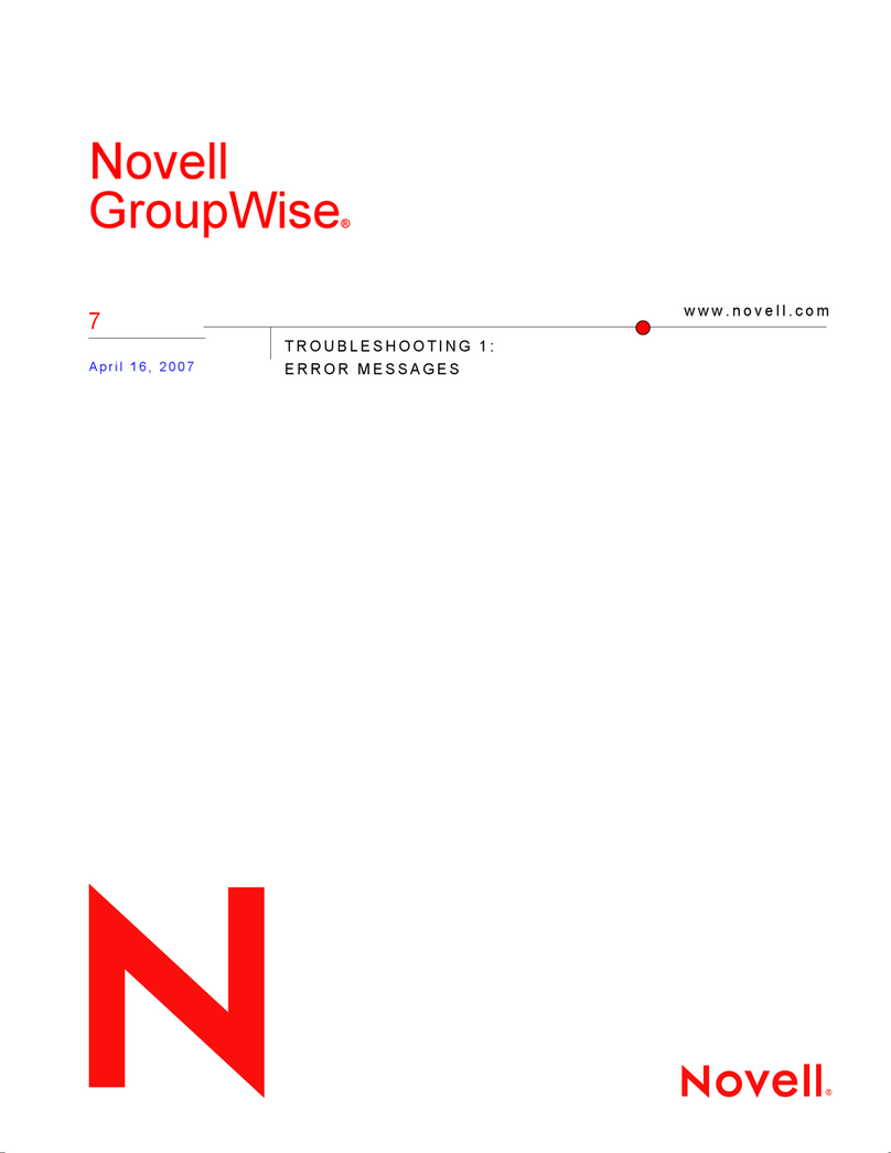 Novell GROUPWISE 7 - TROUBLESHOOTING 1 User manual Novell GROUPWISE 7 - TROUBLESHOOTING 1 User manual