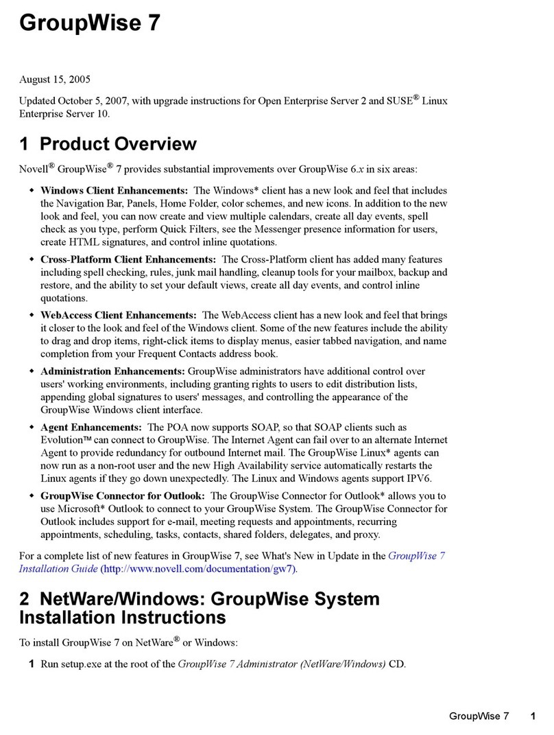 Novell GROUPWISE 7 - SECURITY POLICIES User manual