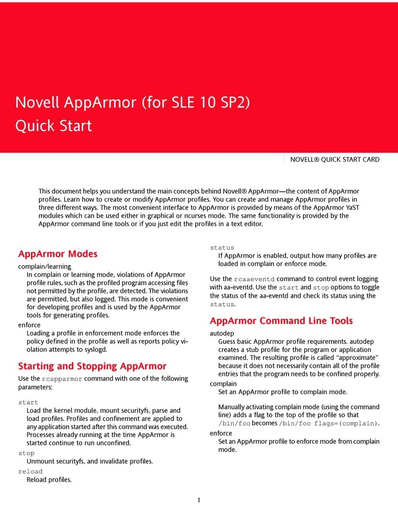 Novell APPARMOR - AND User manual