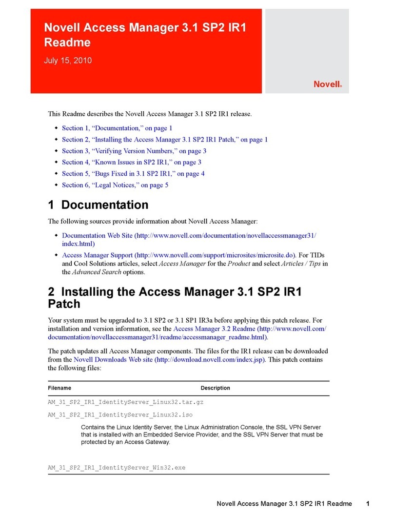 Novell ACCESS MANAGER 3.1 SP2 IR1 - README 07-2010 User manual