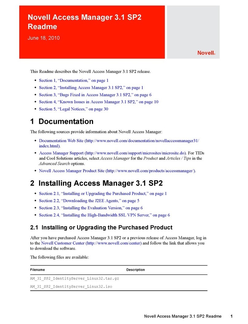 Novell ACCESS MANAGER 3.1 SP2 - README 2010 User manual