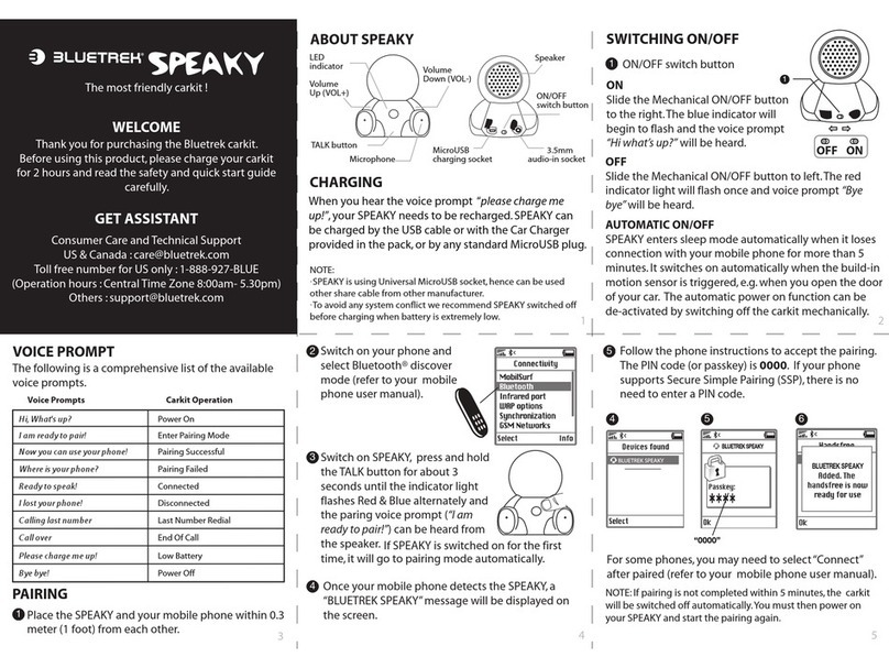 BlueTrek SPEAKY manual BlueTrek SPEAKY manual