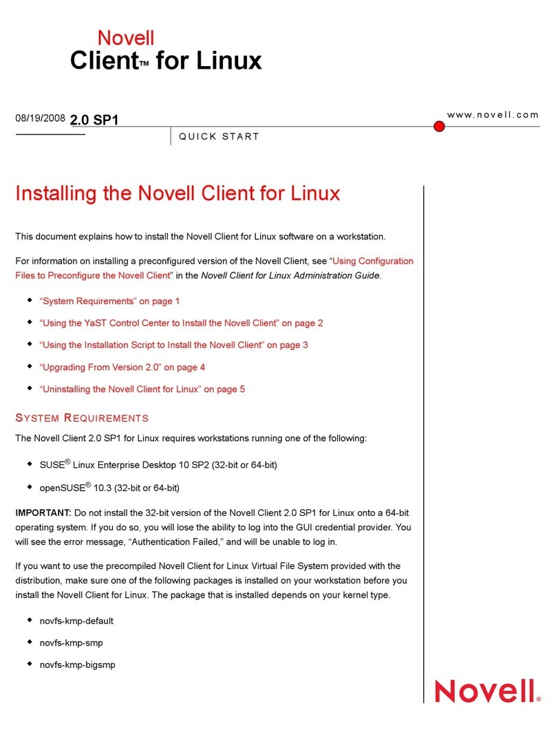 Novell CLIENT FOR LINUX 2.0 SP1 - ADMINISTRATION User manual Novell CLIENT FOR LINUX 2.0 SP1 - ADMINISTRATION User manual