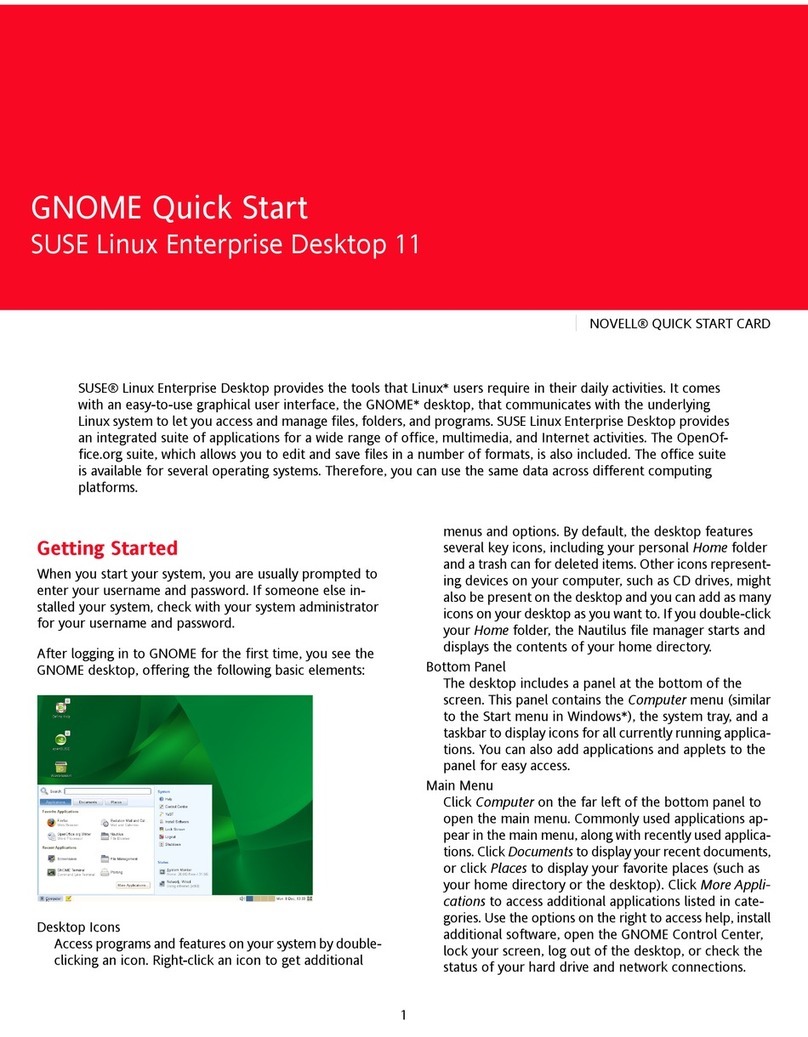 Novell LINUX ENTERPRISE DESKTOP 11 - GNOME User manual Novell LINUX ENTERPRISE DESKTOP 11 - GNOME User manual