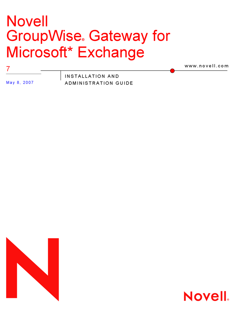 Novell GROUPWISE 7 GATEWAY FOR MICROSOFT EXCHANGE - INSTALLATION AND... Instruction Manual