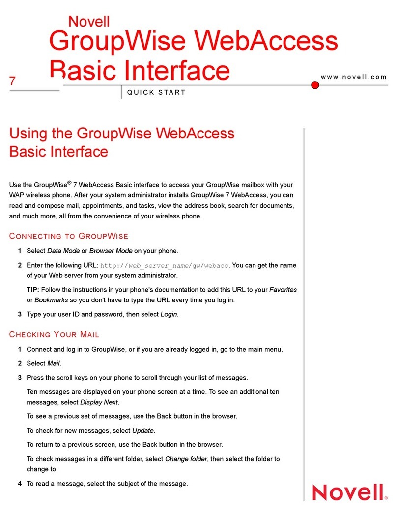 Novell GROUPWISE 7 WEBACCESS quick guide