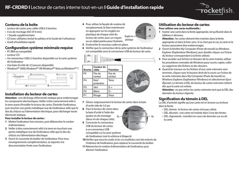 Rocket Fish RF-CRDRD Guide d'installation rapide Rocket Fish RF-CRDRD Guide d'installation rapide