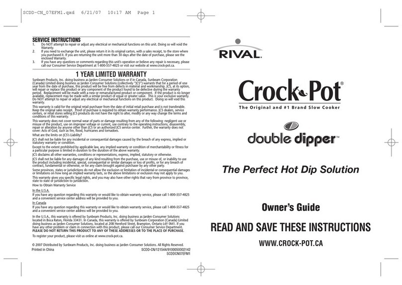 Crock-Pot DOUBLE DIPPER - MANUEL 2 User manual