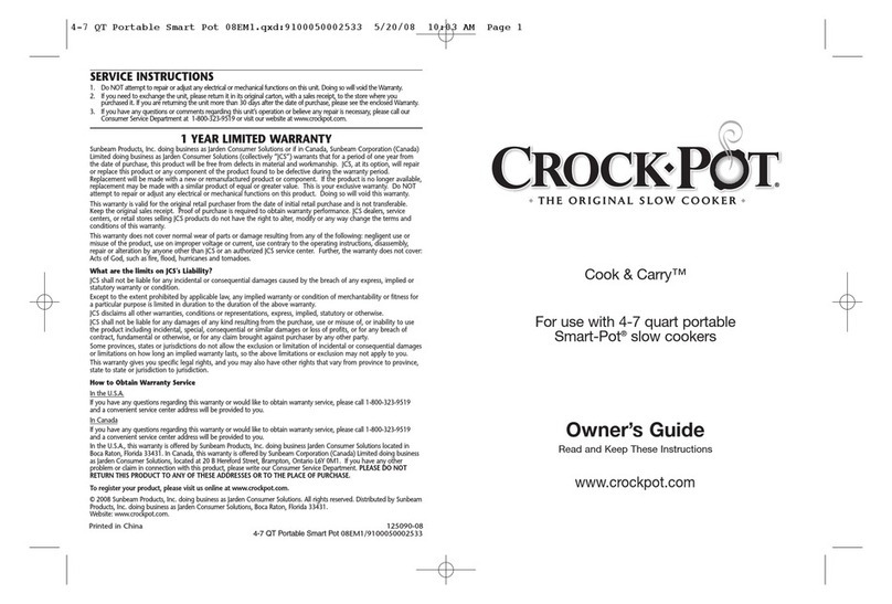 Crock-Pot Cook & Carry User manual