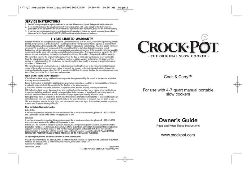 Crock-Pot Cook & Carry User manual