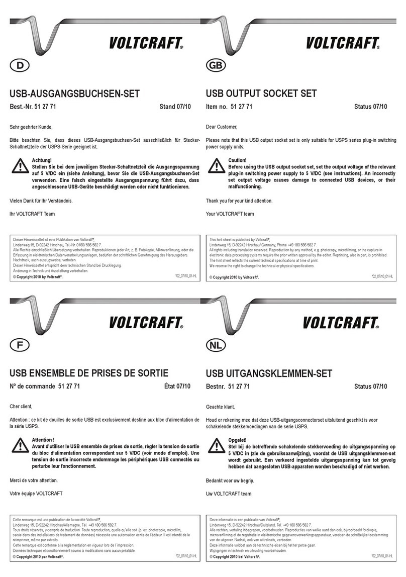 VOLTCRAFT USB OUTPUT SOCKET SET manual