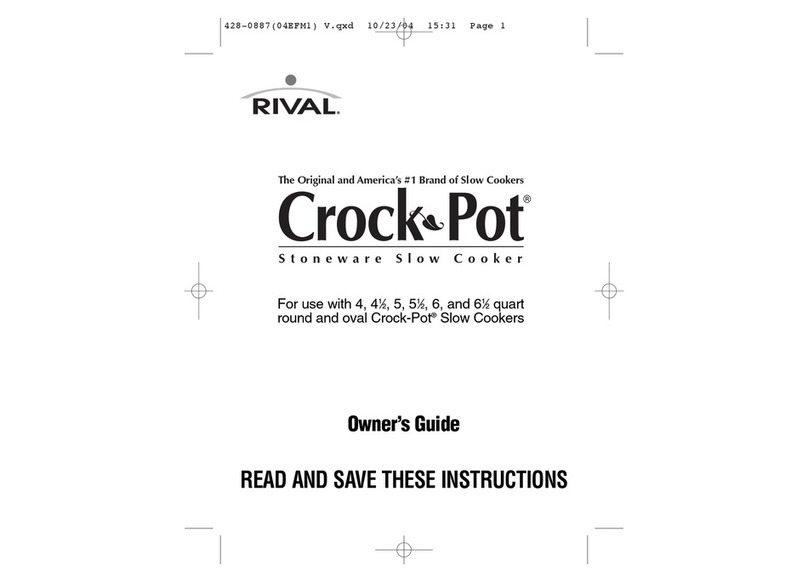 Rival Crock-Pot SCV551B-CN owner's guide