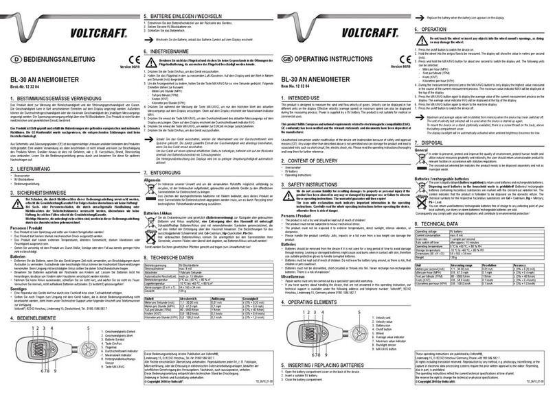 VOLTCRAFT BL-30 operating instructions