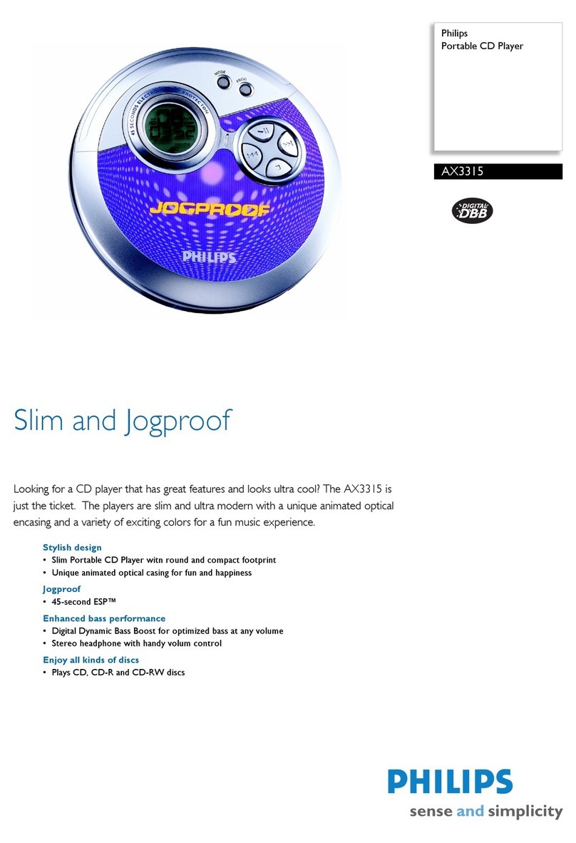 Philips AX3315 Specifications