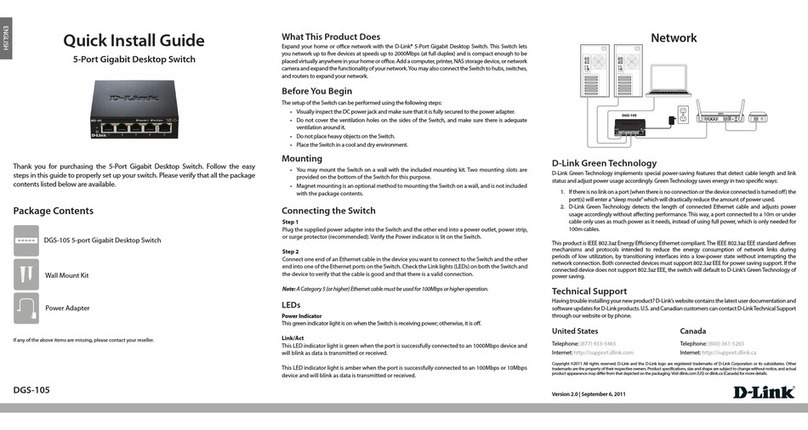 D-Link DGS-105 - Switch User manual D-Link DGS-105 - Switch User manual