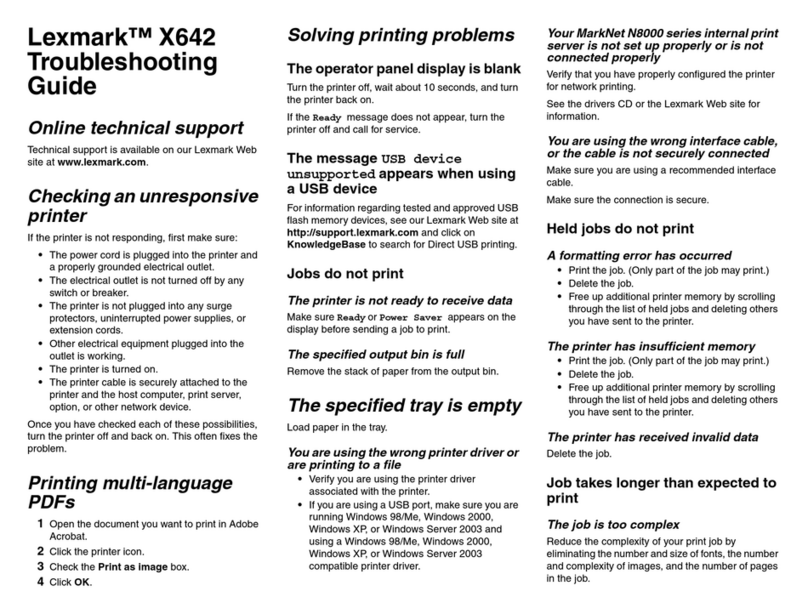 Lexmark 642e - X MFP B/W Laser troubleshooting guide