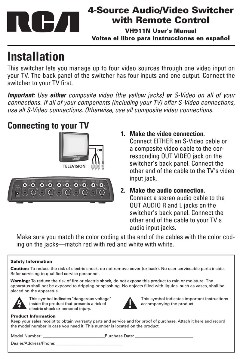RCA VH911 - Video Switch User manual