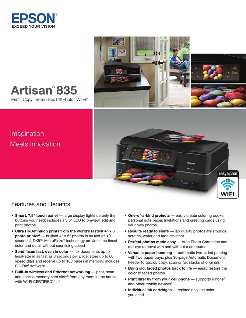 Epson Artisan 835 User manual