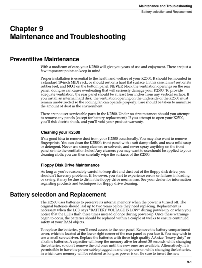 Kurzweil K2500 Operating instructions