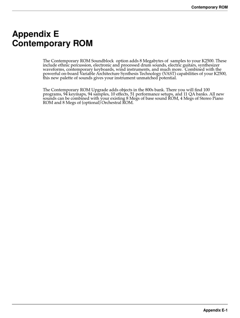 Kurzweil K2500 - PERFORMANCE GUIDE REV F PART NUMBER 910252 APPENDIX... Appendix Kurzweil K2500 - PERFORMANCE GUIDE REV F PART NUMBER 910252 APPENDIX... Appendix