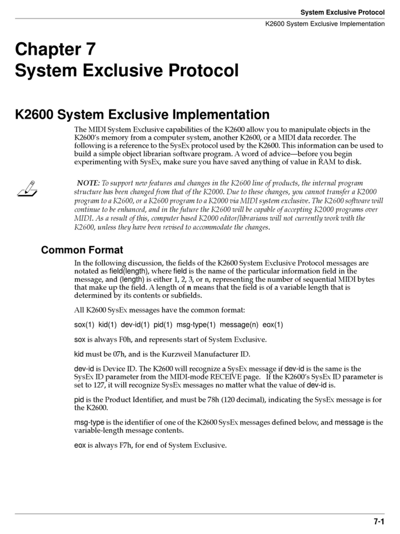 Kurzweil K2600 - MUSICIANS GUIDE REV A PART NUMBER 910331 CHAP... User manual