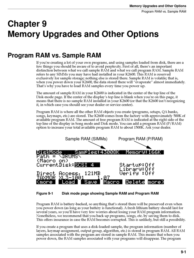 Kurzweil K2600 BEST OF VAST - REV A User manual