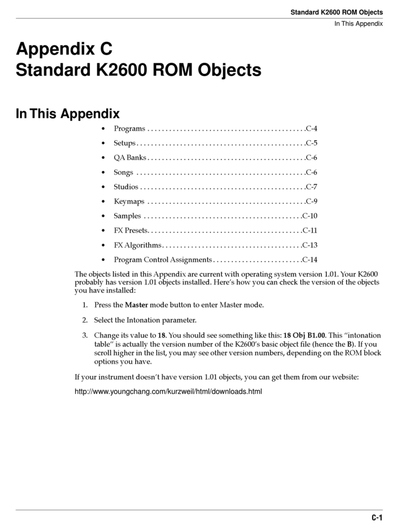 Kurzweil K2600 - MUSICIANS GUIDE REV A PART NUMBER 910331 APPENDIX... Technical document