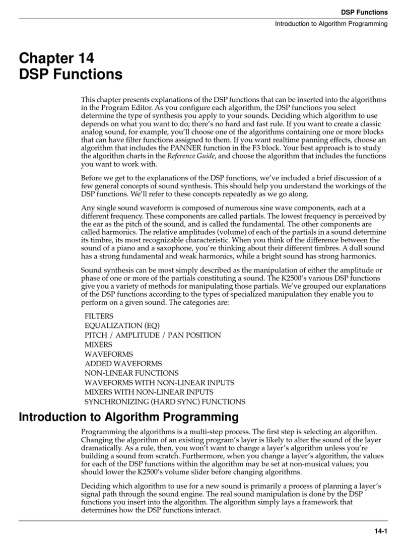Kurzweil K2500 - PERFORMANCE GUIDE REV F PART NUMBER 910251 CHAP... Instruction and safety manual