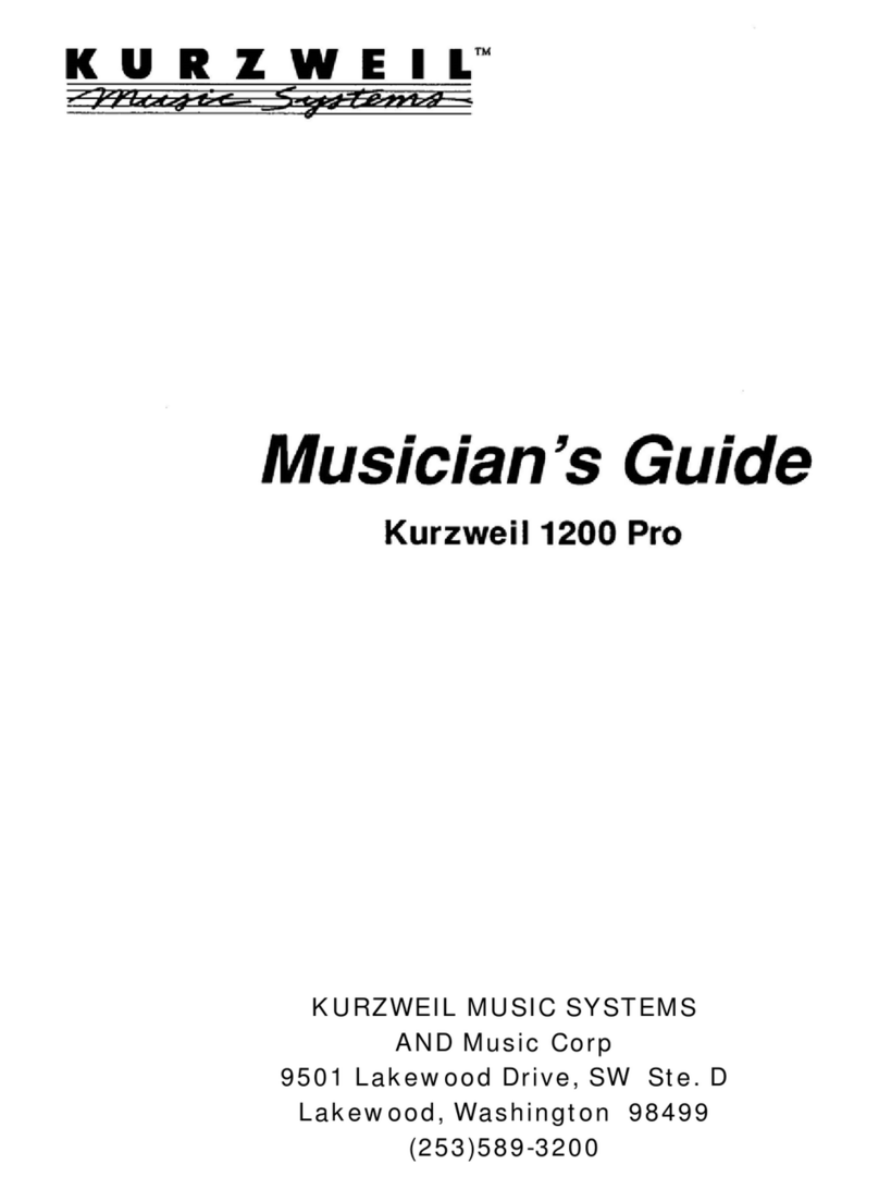Kurzweil K1200 PRO EXPANDER MUSICIANS User manual