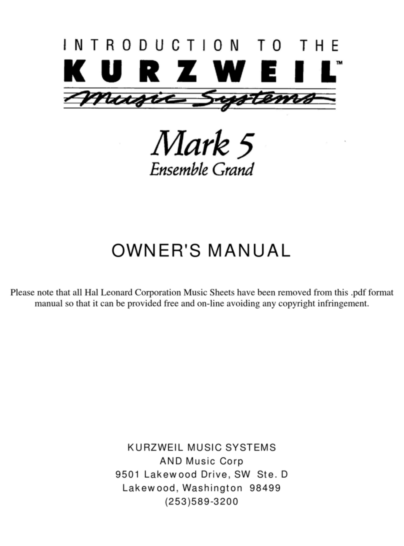 Kurzweil ENSEMBLE GRANDE MARK 5 User manual