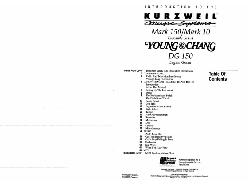 Kurzweil DIGITAL GRANDE DC 150 User manual Kurzweil DIGITAL GRANDE DC 150 User manual