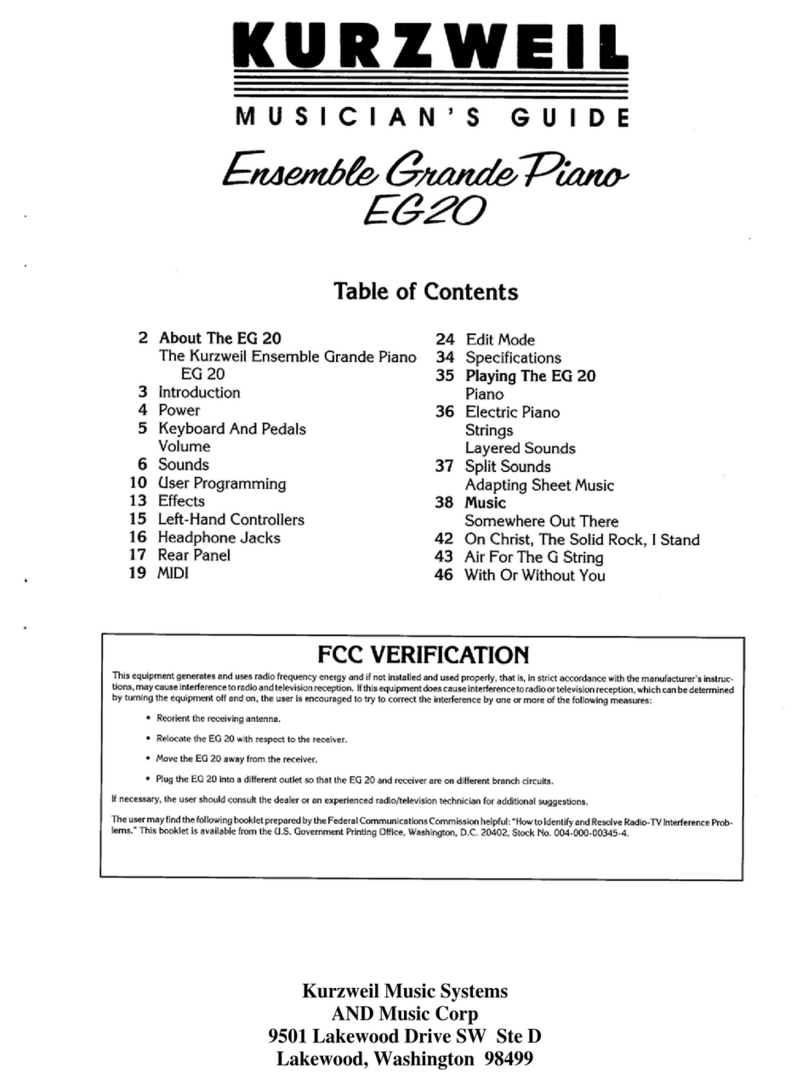 Kurzweil ENSEMBLE GRANDE PIANO EG20 User manual