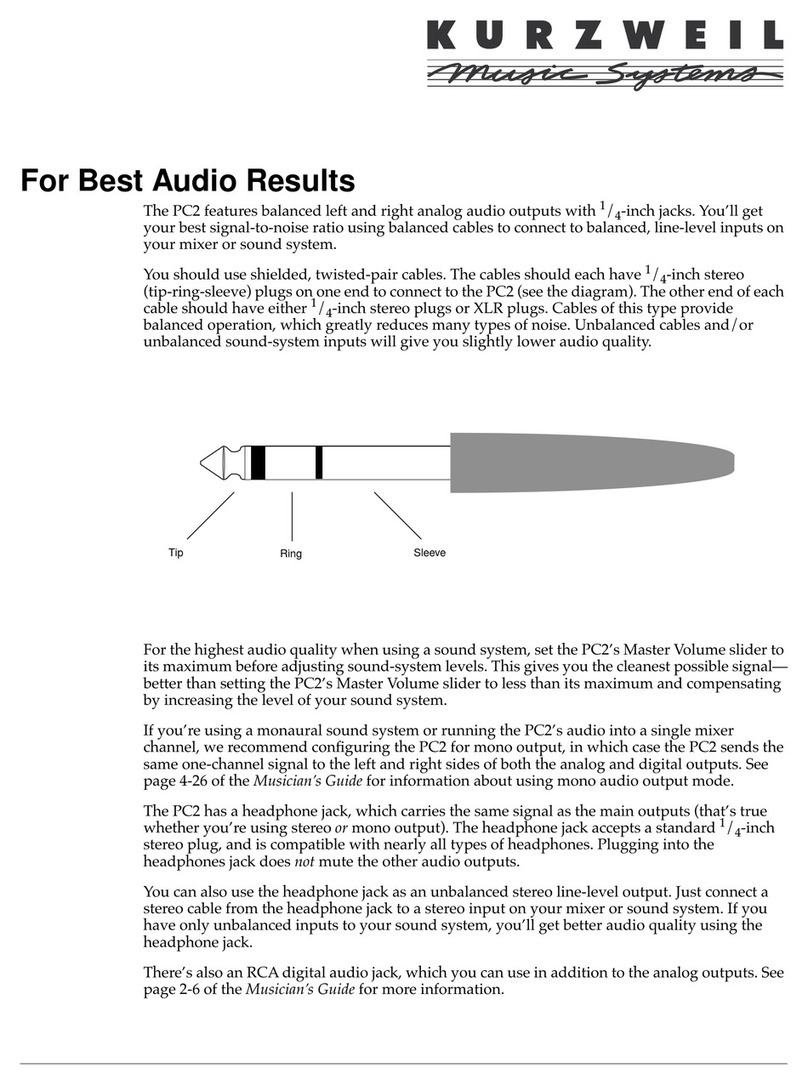 Kurzweil PC2 - MUSICIANS GUIDE REV A User manual