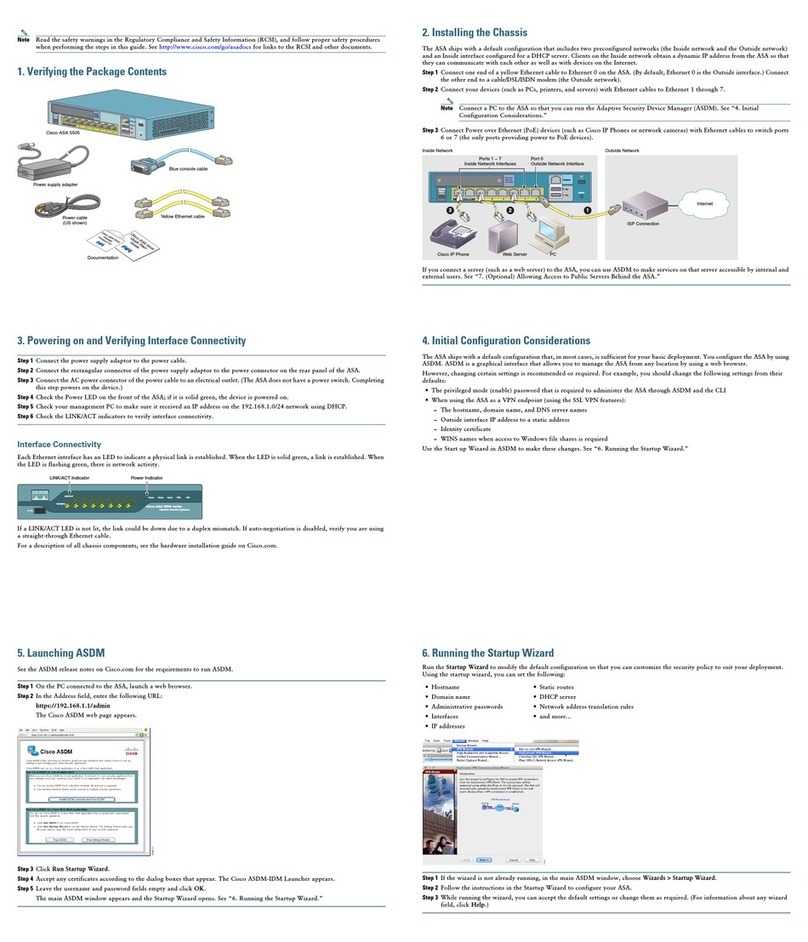 Cisco 5505 - ASA Firewall Edition Bundle User manual Cisco 5505 - ASA Firewall Edition Bundle User manual
