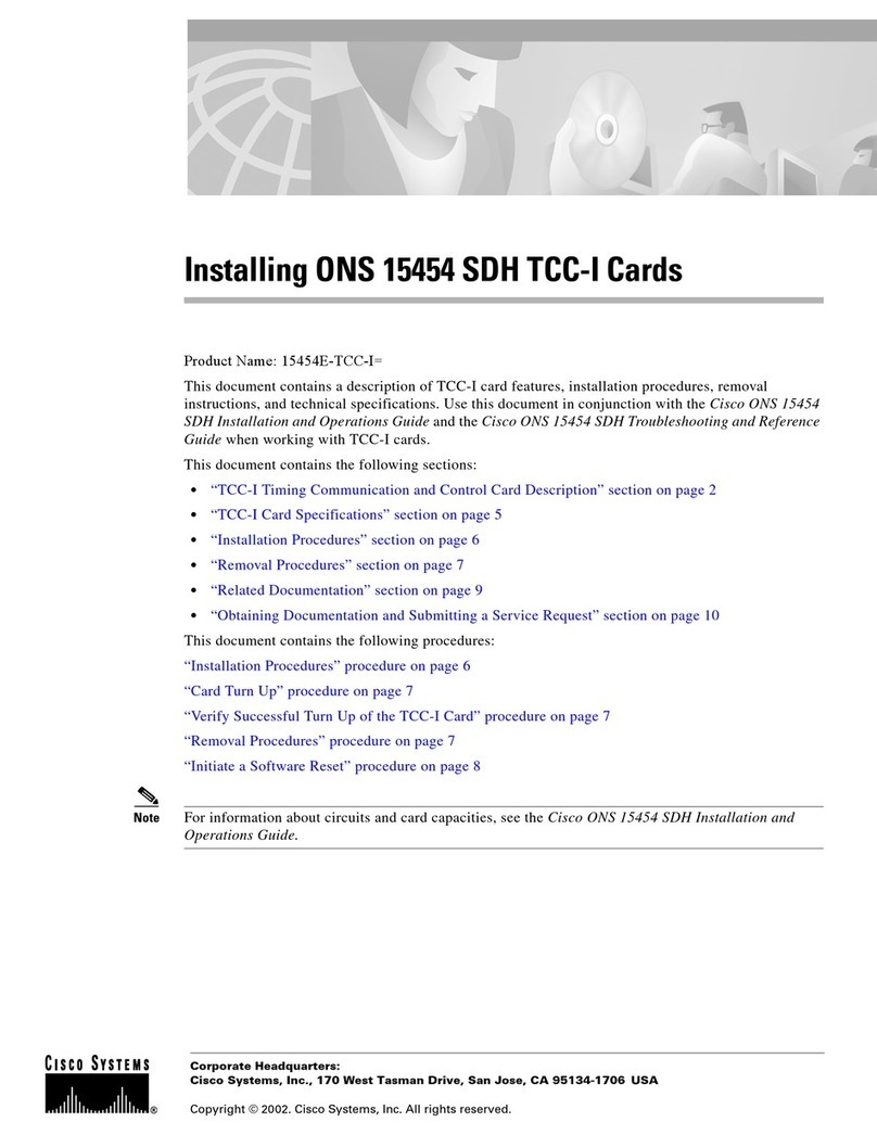 Cisco 15454-TCC - Network Processor Card User manual