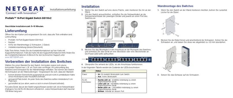 NETGEAR ProSafe GS116v2 Installationsanleitung
